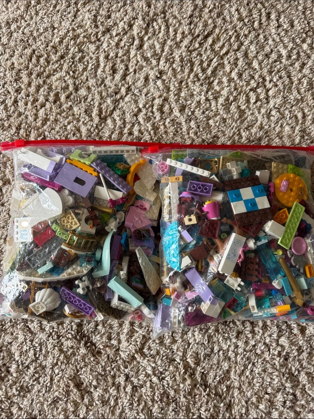 Assorted Lego Pieces - two full gallon ziplock bags